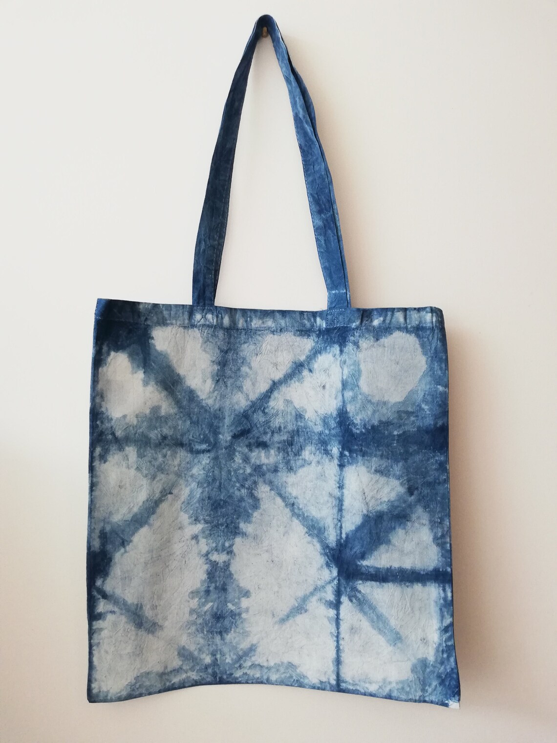 Hand Dyed Shibori Tote Cotton Bag Eco Friendly Reusable Etsy