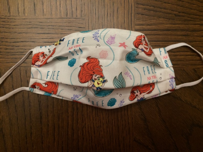 Disney Little Mermaid Handmade 2-layer 100% Cotton Facemask Very ...