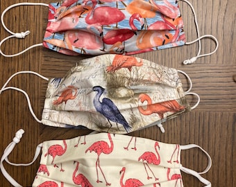 Flamingos Mask handmade 2-layer 100% cotton facemask Flamingos
