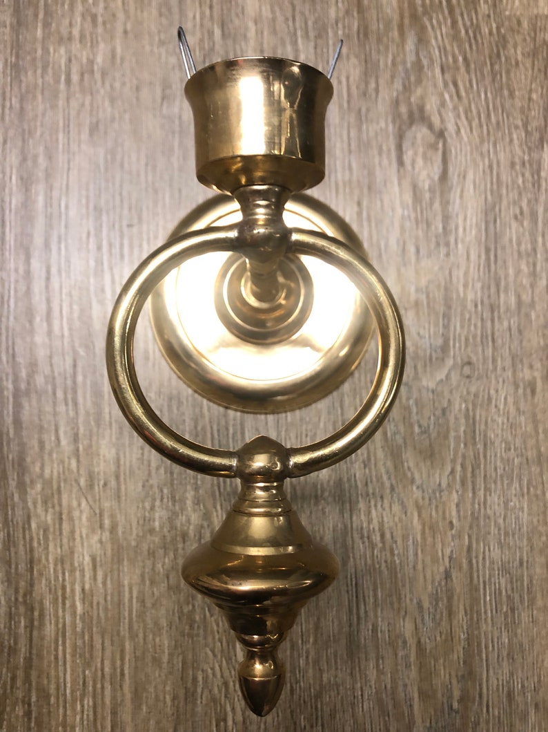 Set of 2 Brass Wall Candle Holders Etsy Australia