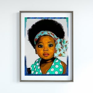 Natural Baby Girl Poster, Black Girls, Children, Toddlers, Cute Kids
