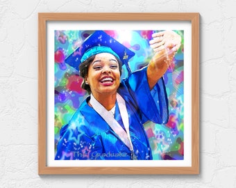 The Graduate Poster, African American, African American Art, Black Women, Education, Graduation, Empowering, Inspirational, Wall Art