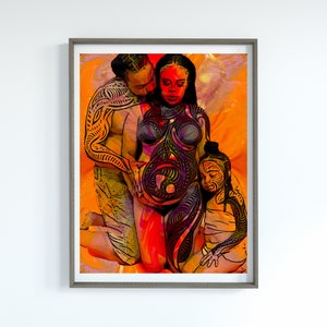 Familienportrait Poster, Afroamerikanische Kunst, Schwarze Kunst, Schwarze Kultur, Empowering, Inspirational, Familien, Moms & Dads