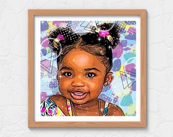 Party Girl Poster, African American, African American Art, Black Art, Black Culture, Empowering, Inspirational, Children, Toddlers, Girls