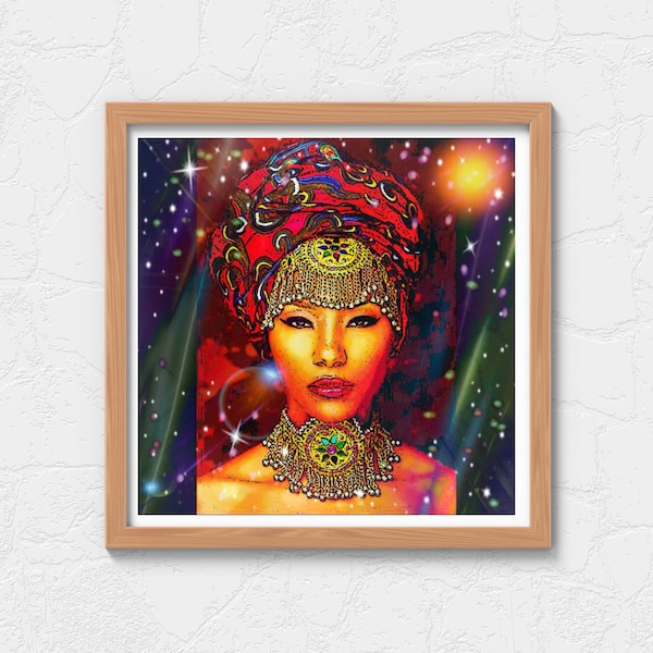 Great Lady Poster, African American, African American Art, Black Culture, Empowered, Inspirational, Black Women, African Head Wrap, Portrait