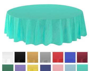 Allgala 12-Pack Premium 84“ Round Plastic Table Cover Medium Weight Disposable Tablecloth