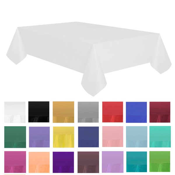 Allgala 12-Pack Premium 54x108 In Rectangle Plastic Table Cover Medium Weight Disposable Tablecloth