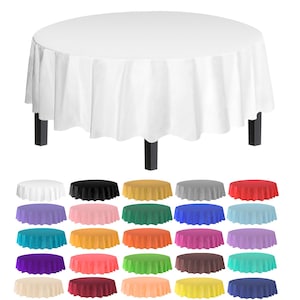 Allgala 12-Pack Premium 84" Tovaglia rotonda in plastica Tovaglia monouso di peso medio