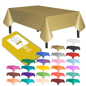 Allgala 12-Pack Premium 54x108 In Rectangle Plastic Table Cover Medium Weight Disposable Tablecloth