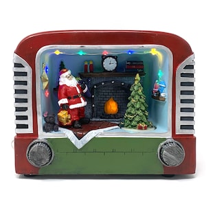 Allgala Crafted Polyresin Christmas House Santa in Old TV-XH93409 image 1