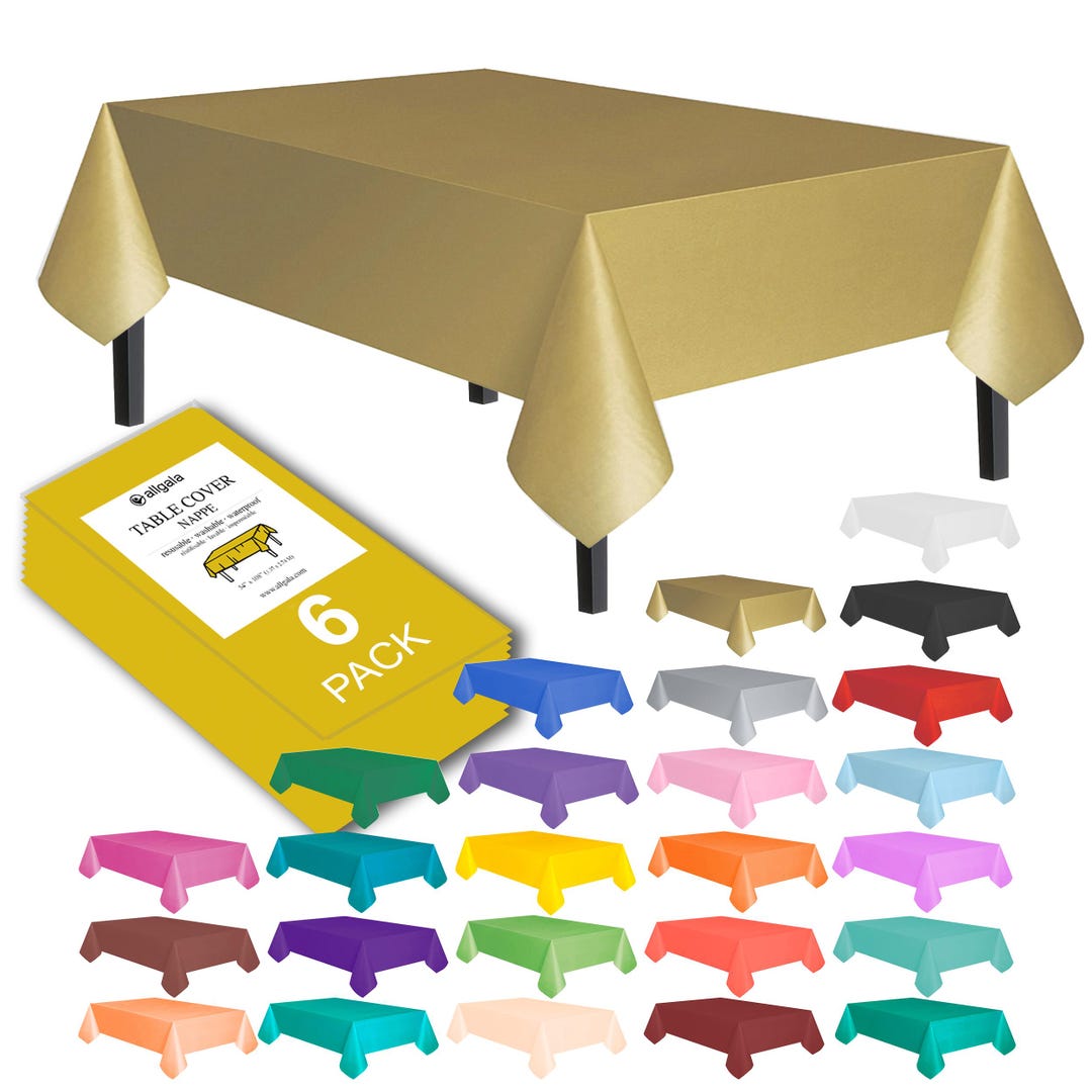 Rectangle PEVA Table Cover 6-pack, 54x108 Disposable Tablecloth - Etsy