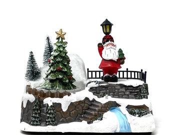 Allgala Crafted Polyresin Collectable Décor Christmas Village House - Family Choir and Tree-XH93416