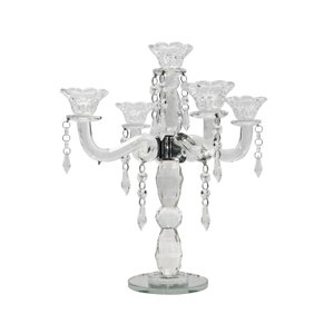 allgala 5-Arm Crystal Candelabra Taper Candlestick Candle Holder