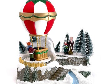 Allgala Crafted Polyresin Collectable Décor Christmas Village House - Hot Air Balloon-XH93423