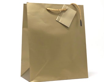 Solid Color Paper Gift Bags, Matte Finish (12 PK)