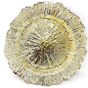 Allgala 13-Inch 6-Pack Plastic Coral Reef Style Lotus Leaf Charger Plates
