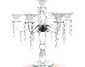 allgala 7-Arm Crystal Candelabra Taper Candlestick Candle Holder