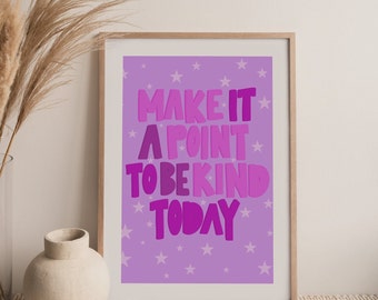 Be Kind Digital Print | Printable Wall Art | Motivational Quote Art | Instant Download