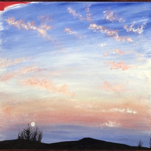 Looking at the Moon - Sunrise Mountain Painting