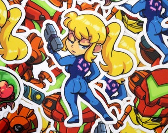 Chibi Samus (Metroid) Stickers