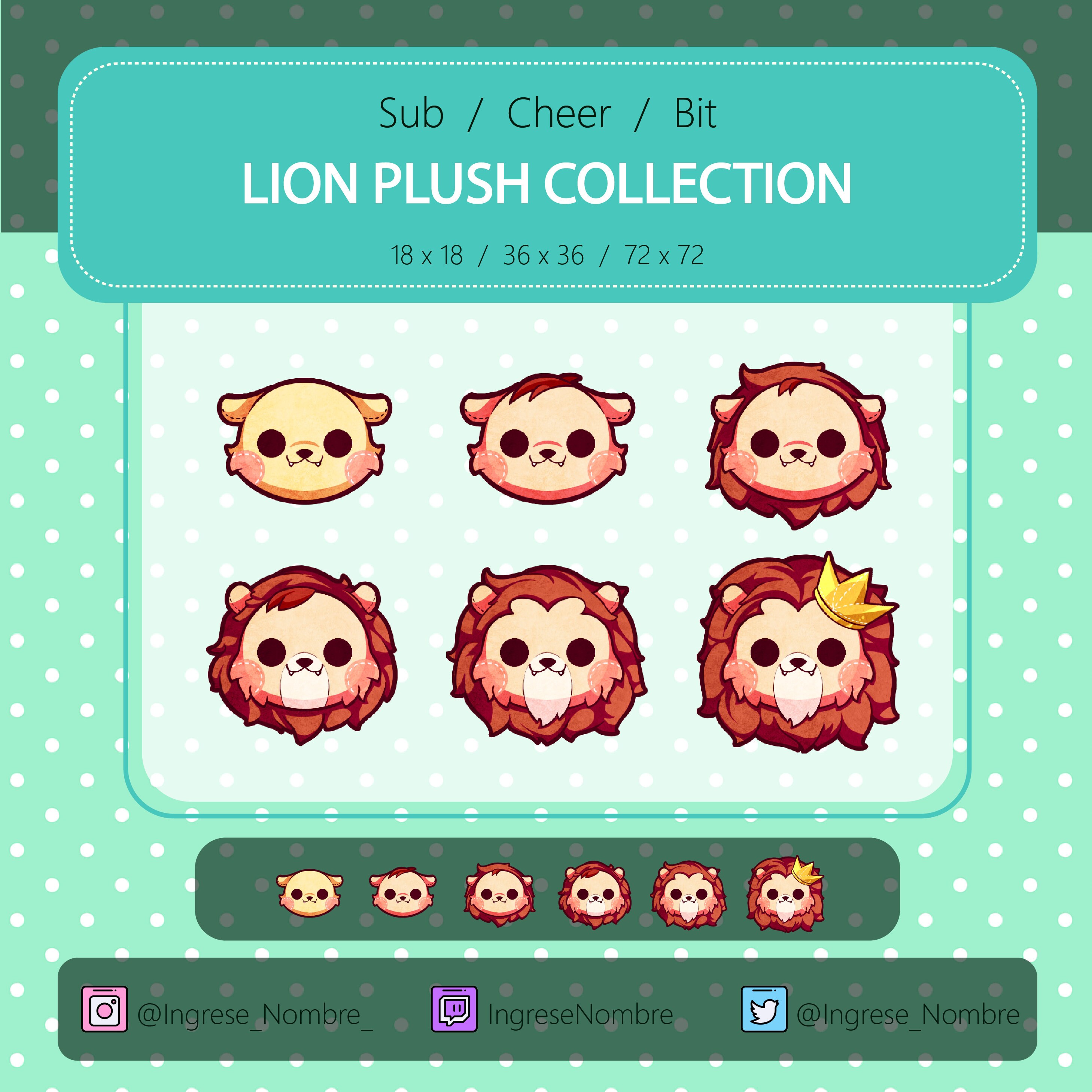 Lion plush collection Twitch bit badge Twitch badges Etsy
