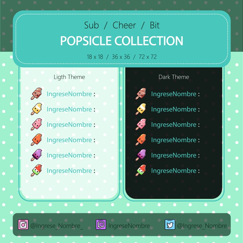 Twitch emblems Popsicle badges twitch Sub Cheer Bit Stream sub badges ice cream badges Twitch bit badge