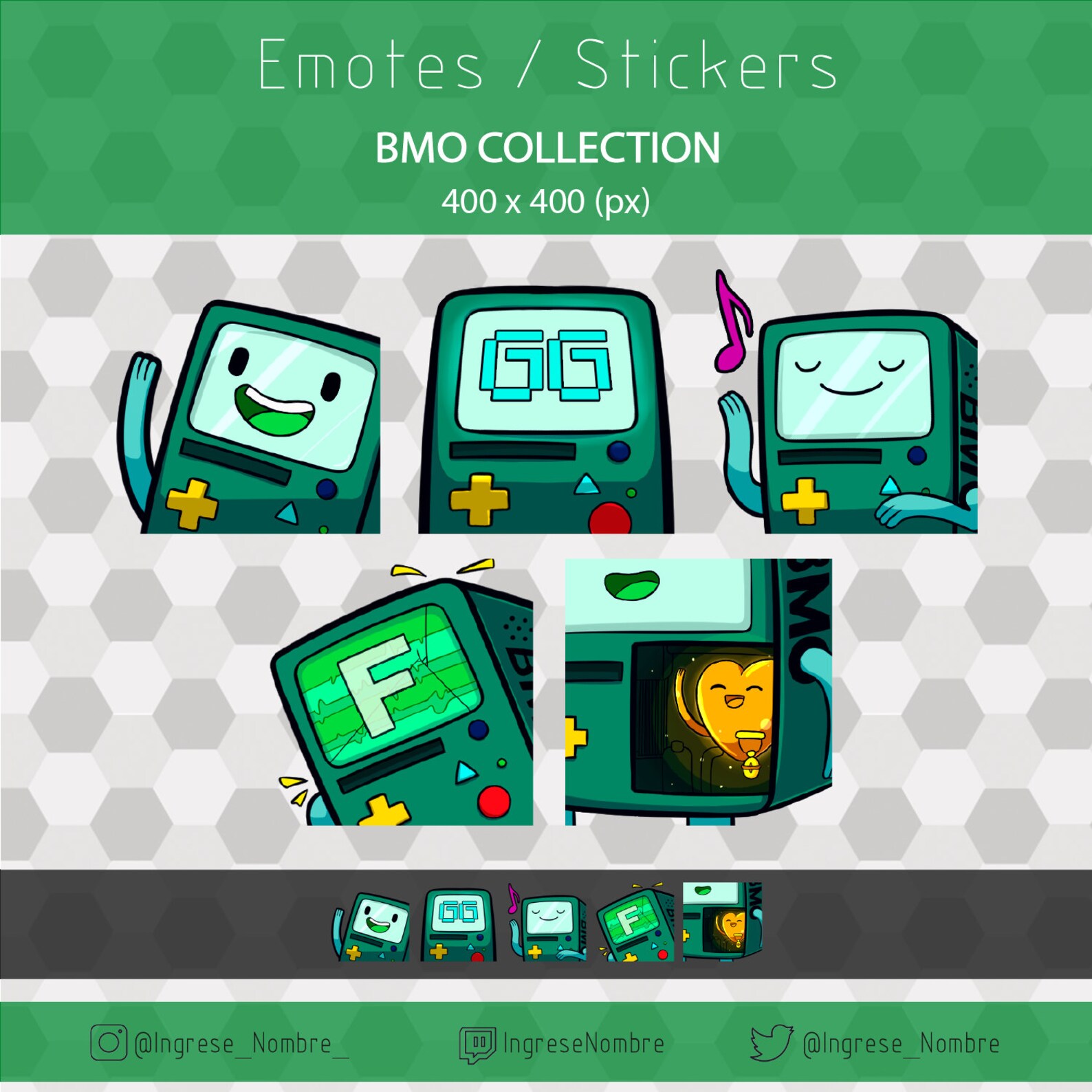 Adventure time BMO Emotes pack Twitch Discord Youtube Etsy