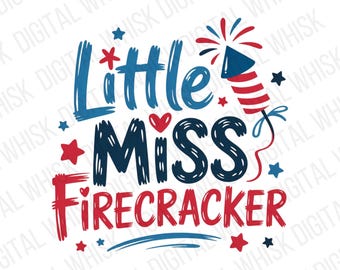 Little Miss Firecracker Png,  4th July Kid Png, Kid Fourth of July png, American Girl Boy Png, Kid png, Patriotic png baby, Digital download