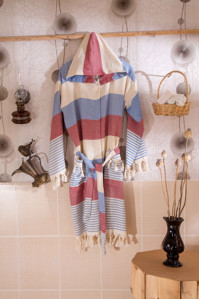 Peshtemal Bathrobe100 Cotton Turkish Hooded Bathrobe Man or Etsy