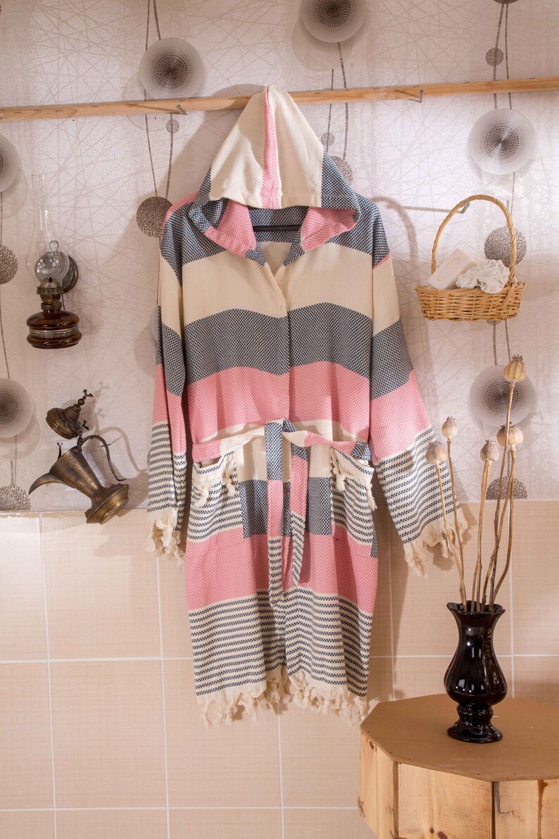 Peshtemal Bathrobe100 Cotton Turkish Hooded Bathrobe Man or Etsy