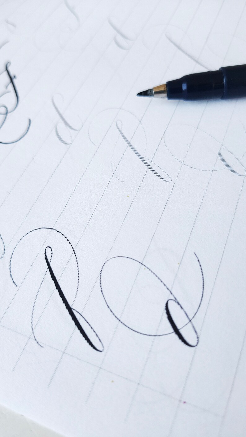 Elegant Font PDF Brush Calligraphy Worksheets Hand Etsy Australia