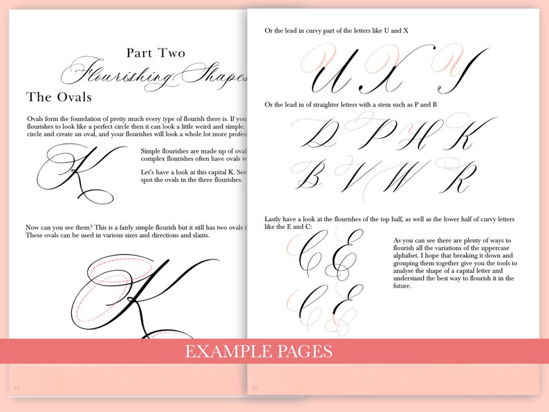 Flourishing Calligraphy Workbook Practice Worksheets Etsy Australia
