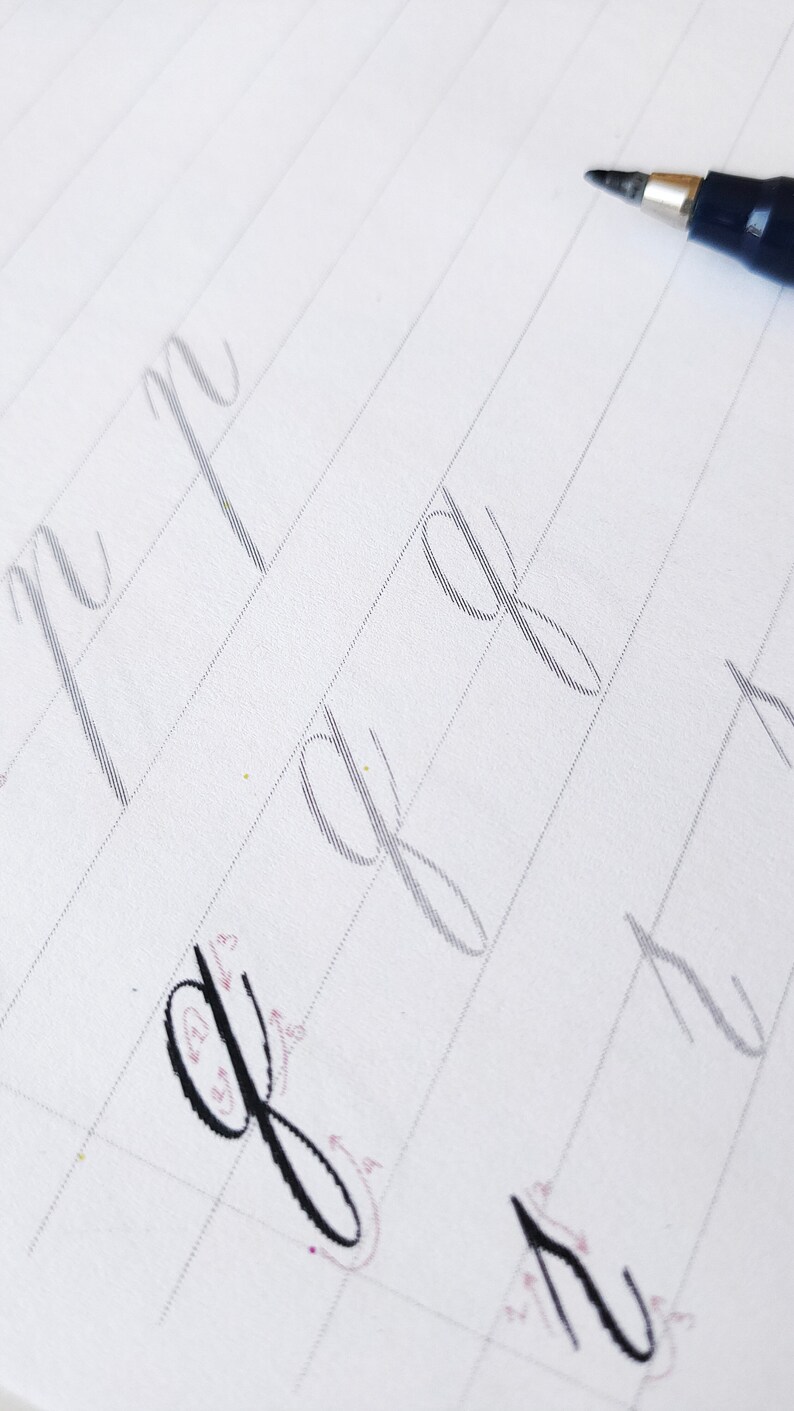 Elegant Font PDF Brush Calligraphy Worksheets Hand Etsy Australia