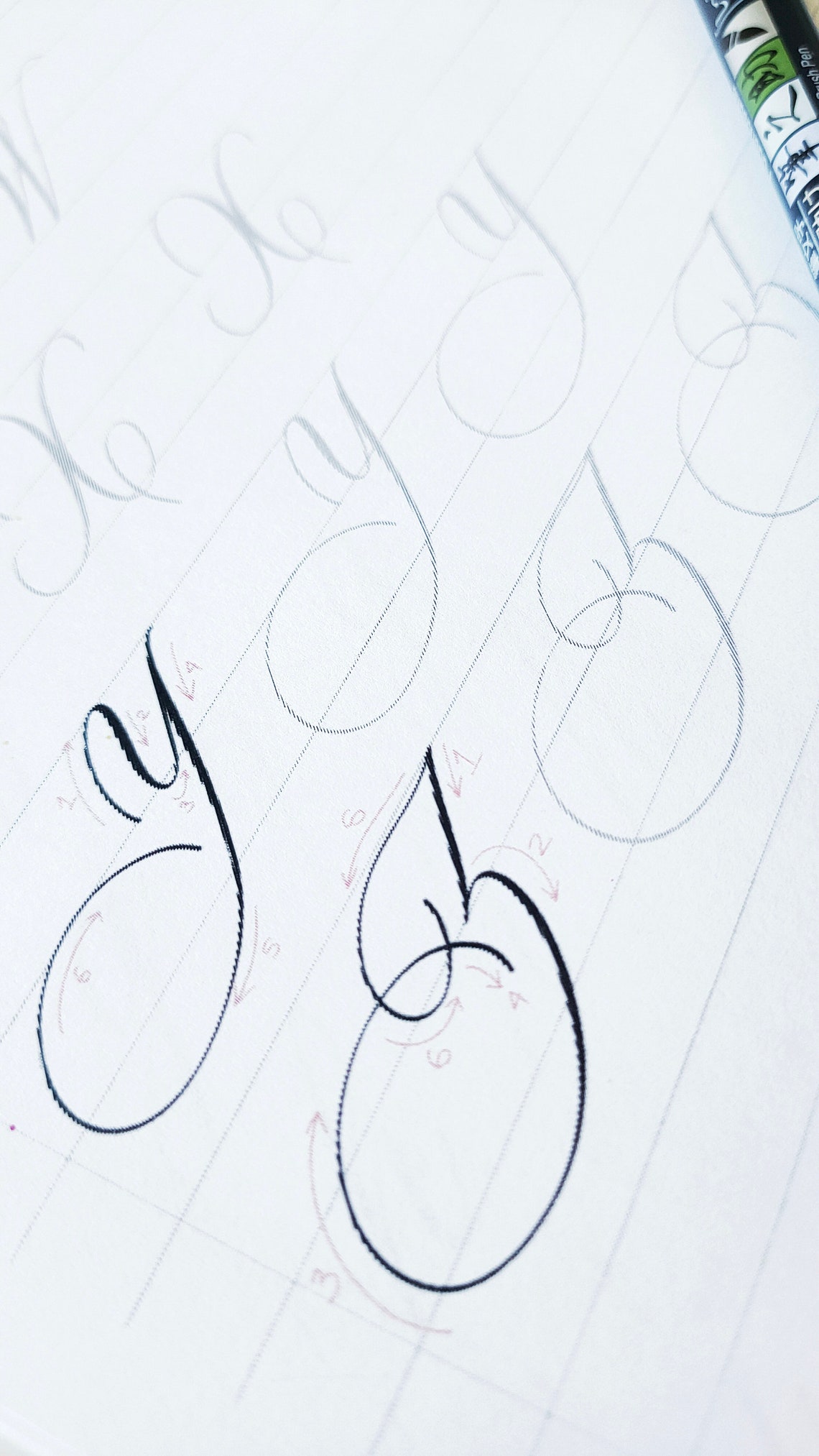 Elegant Font PDF Brush Calligraphy Worksheets Hand Etsy Australia
