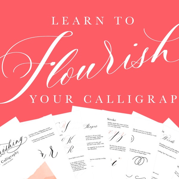 Flourishing Calligraphy Workbook, Lettering Worksheets & Practice Pages (US Letter)