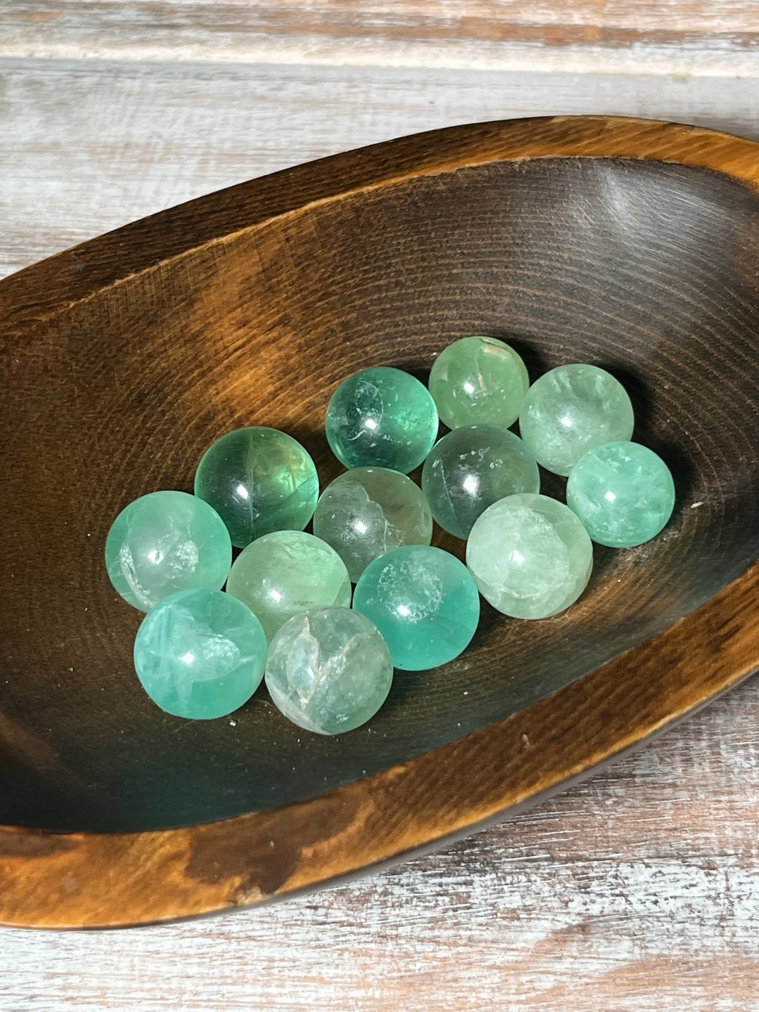 Green Fluorite Mini Spheres, SCRATCH AND DENT, Mini, Small, Green ...