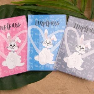 IMPFPASSHÜLLE für Hasen, niedliche Hasen-Illustration, Impfausweis, EU Heimtierausweis für Kaninchen, Geschenkidee Hasenbesitzer