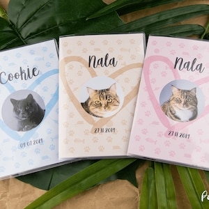IMPFPASSHÜLLE für Katzen und Hunde, individuell personalisiert mit Bild, Name und Geburtsdatum, Impfausweis & EU Heimtierausweishülle