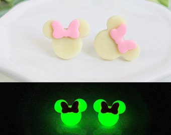 Glow in the Dark Mouse Earrings