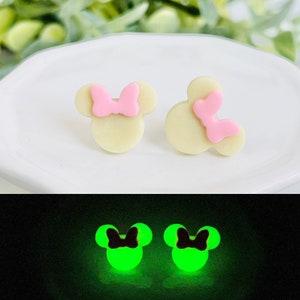 Glow in the Dark Mouse Earrings