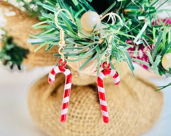 Candy Cane Earrings/ Christmas Earrings