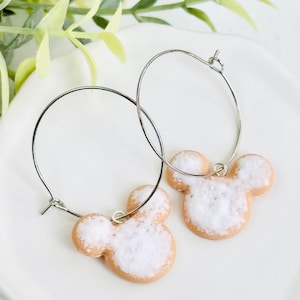Mouse Beignet Earrings Studs and Hoops