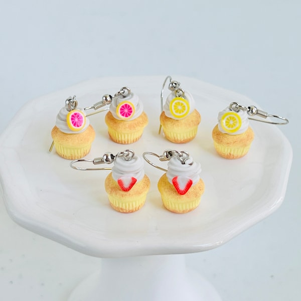 Boucles d'oreilles cupcake aux fruits