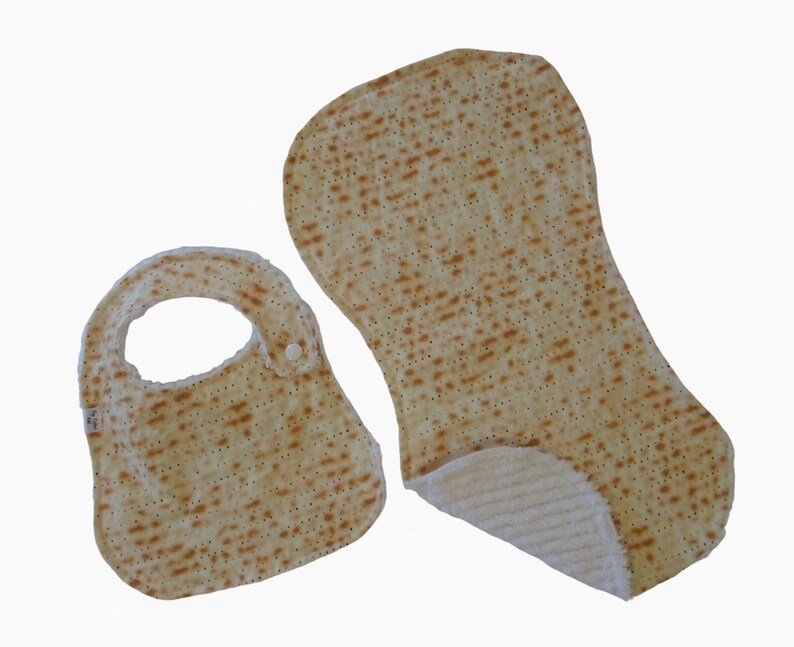 Matzah Baby Bib Burp Cloth/matzo/newborn/gift Set/baby's 1st Passover/pesach/girl/boy/neutral