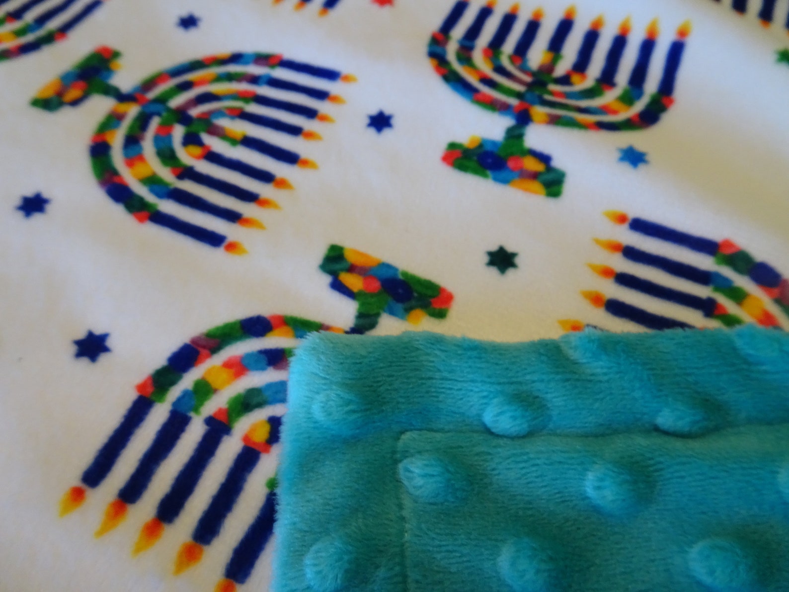 Hanukkah Baby Blanket, Jewish Baby Blanket, Chanukah, Hanukkah Baby Gift, Menorah, 36x46, Soft