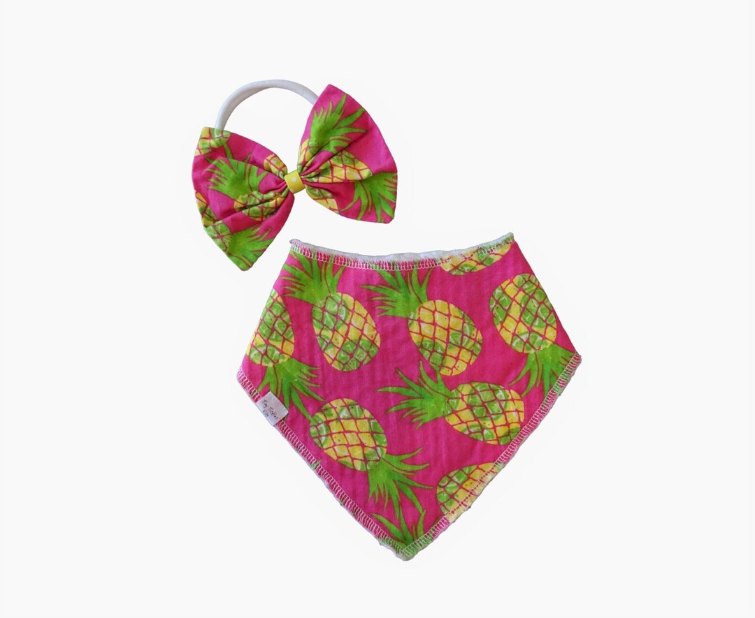 Pineapple Baby Bib and Bow Fruit Bandana Bib Baby's Etsy