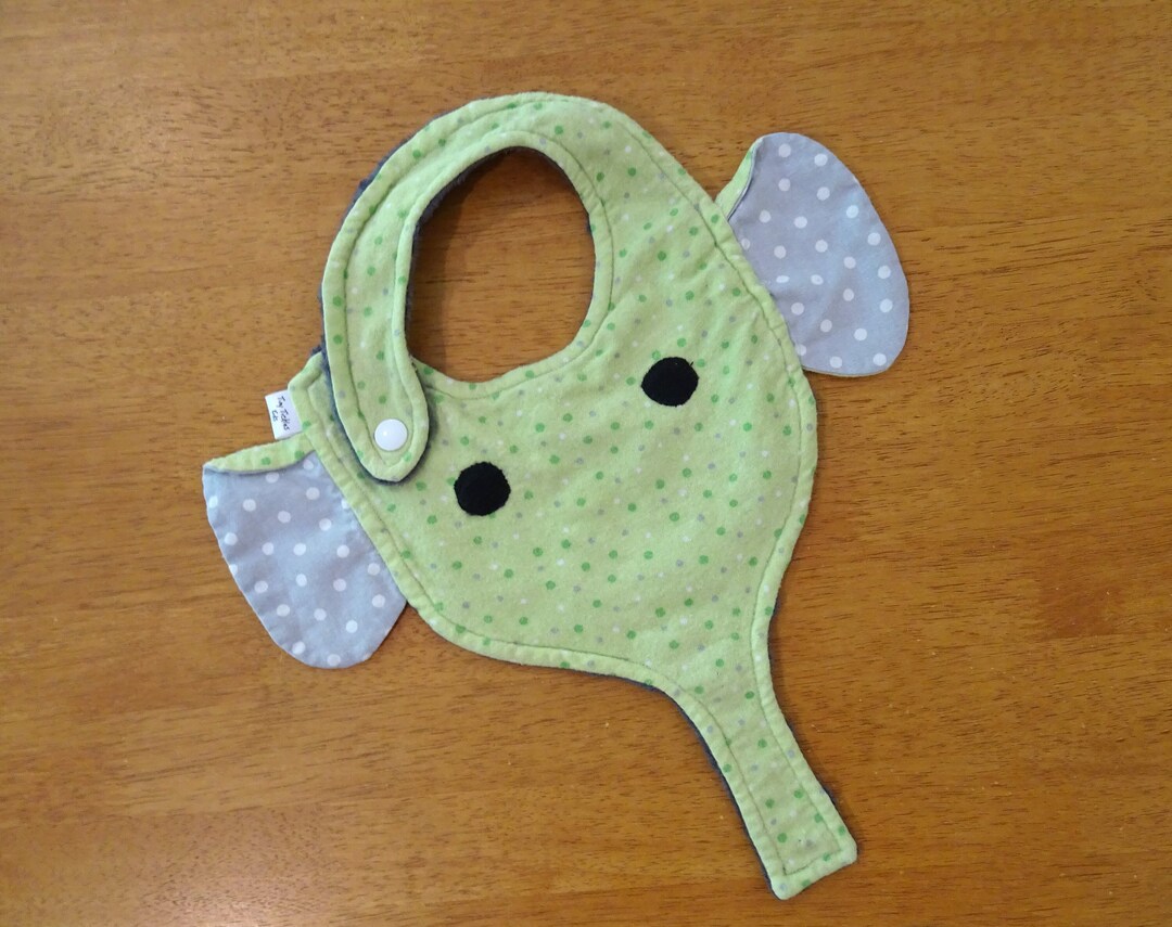 Elephant Baby Bib Gender Neutral Baby Bib Elephant Baby Etsy