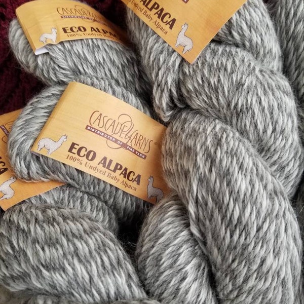 Cascade Yarns Eco Alpaca Yarn Color 1525 Silver Twist