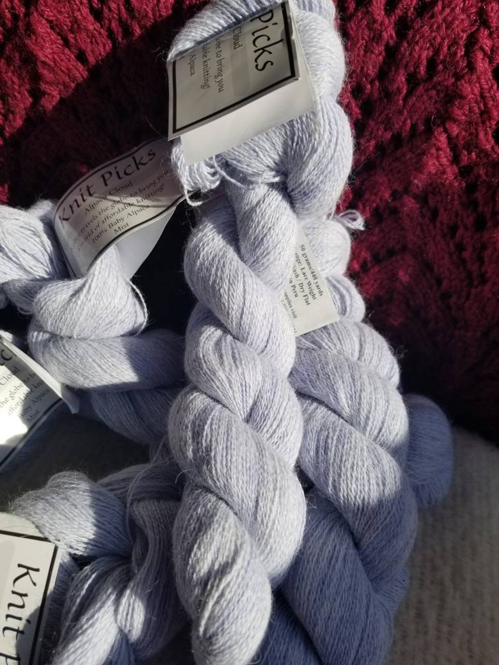 Knit Picks Alpaca Cloud Lace Color CA07 Light Blue Gray Etsy