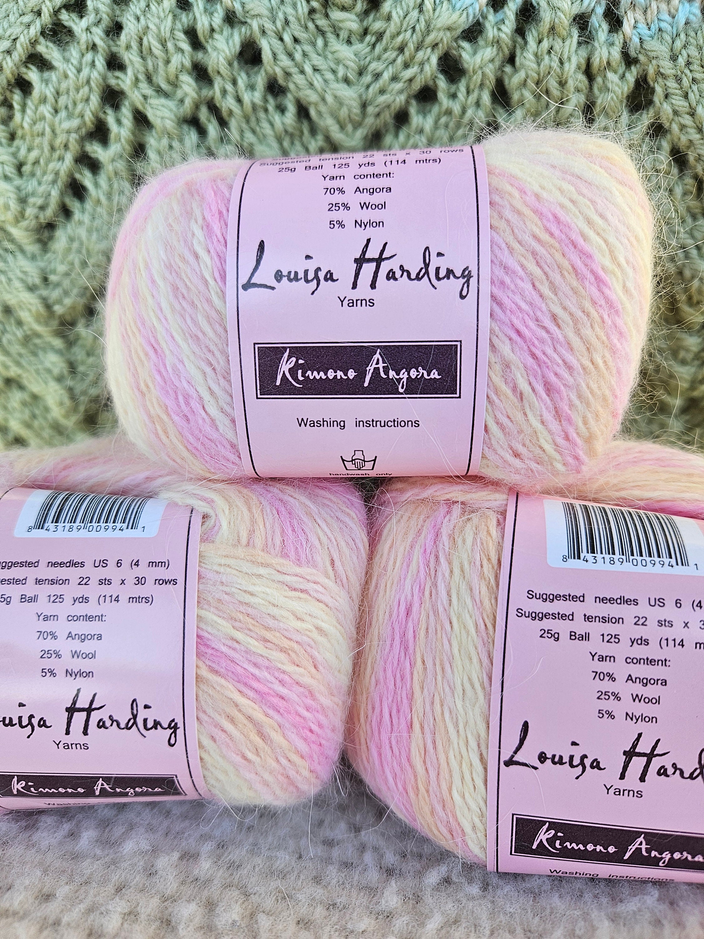 Louisa Harding Kimono Angora Yarn Color 9 Pink/Yellow Multi
